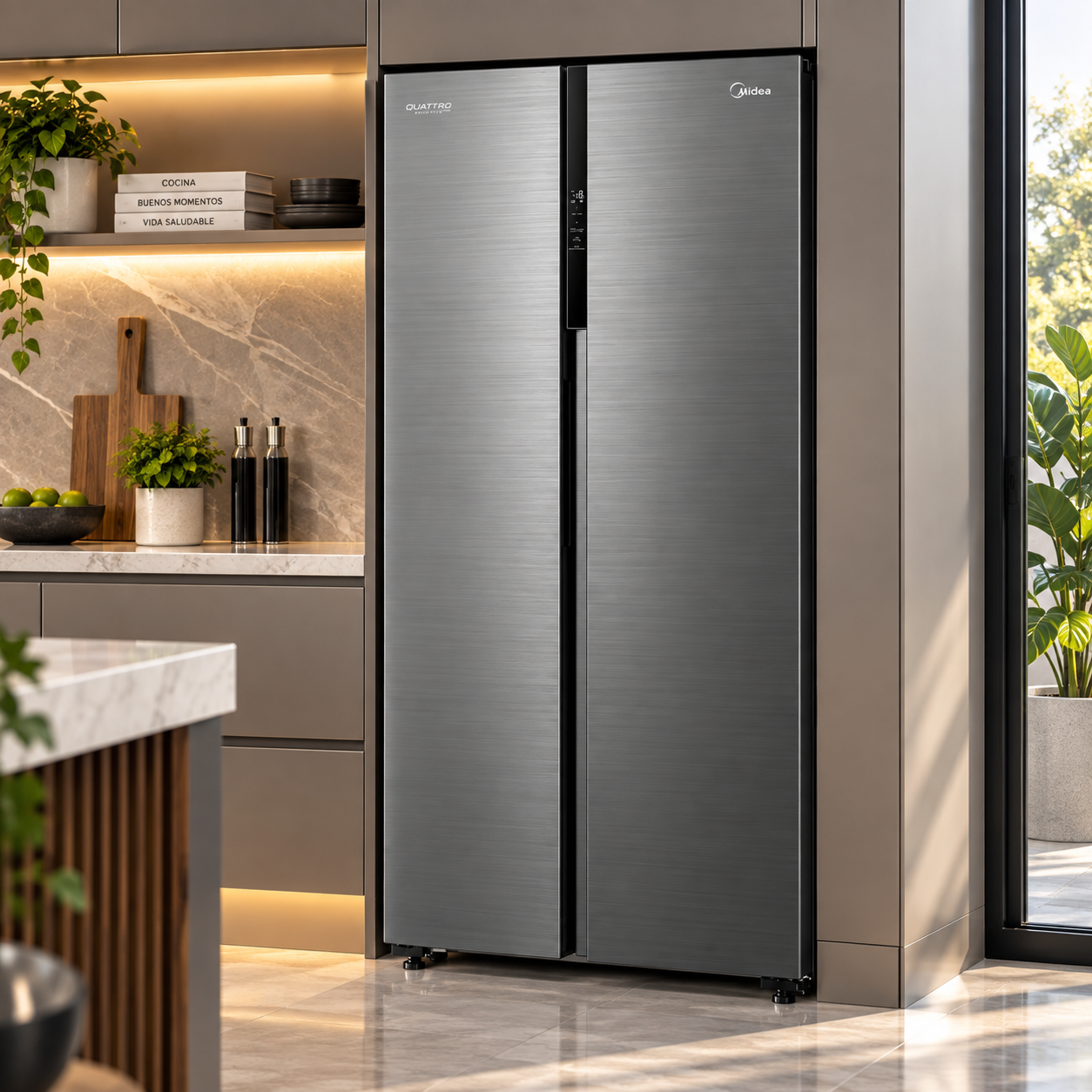 Refrigeradora Midea Side by Side Inverter Quattro 16 Pies MDRS619FGM46 - imagen 1