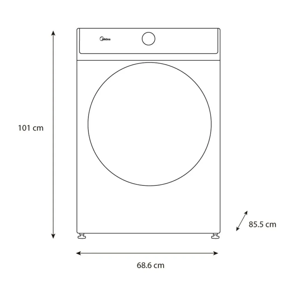 Secadora Midea Electrica Carga Frontal 21 kg MH04ED80/S-CA Plateado - imagen 3
