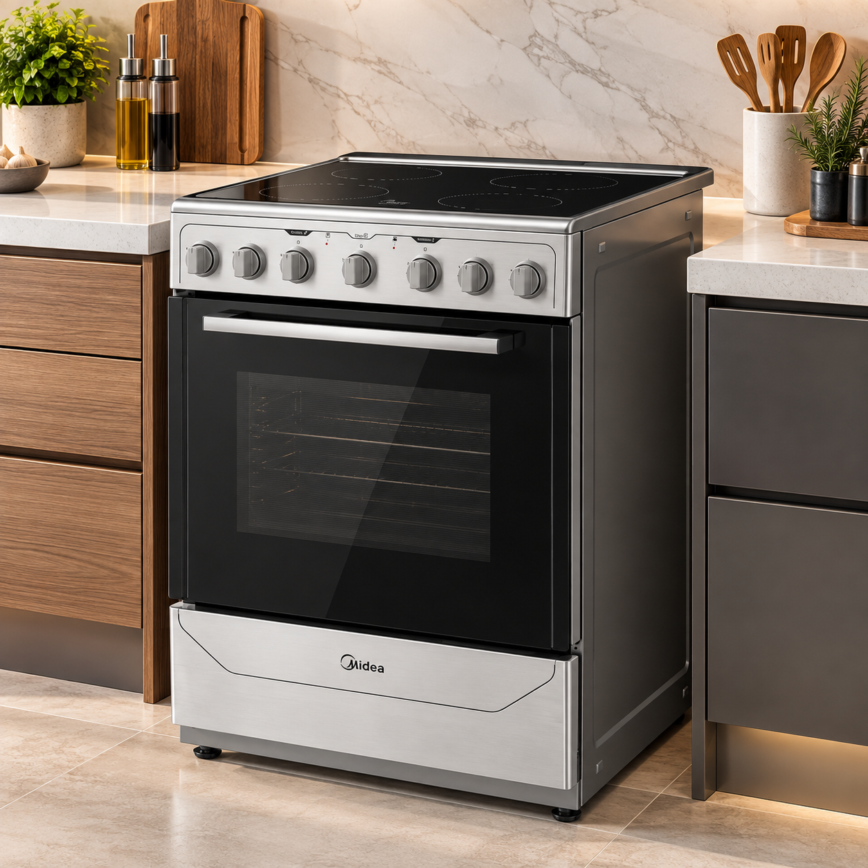 Cocina Eléctrica Vitrocerámica Midea de 24" 4 quemadores MES24FS2BADBG - imagen 6