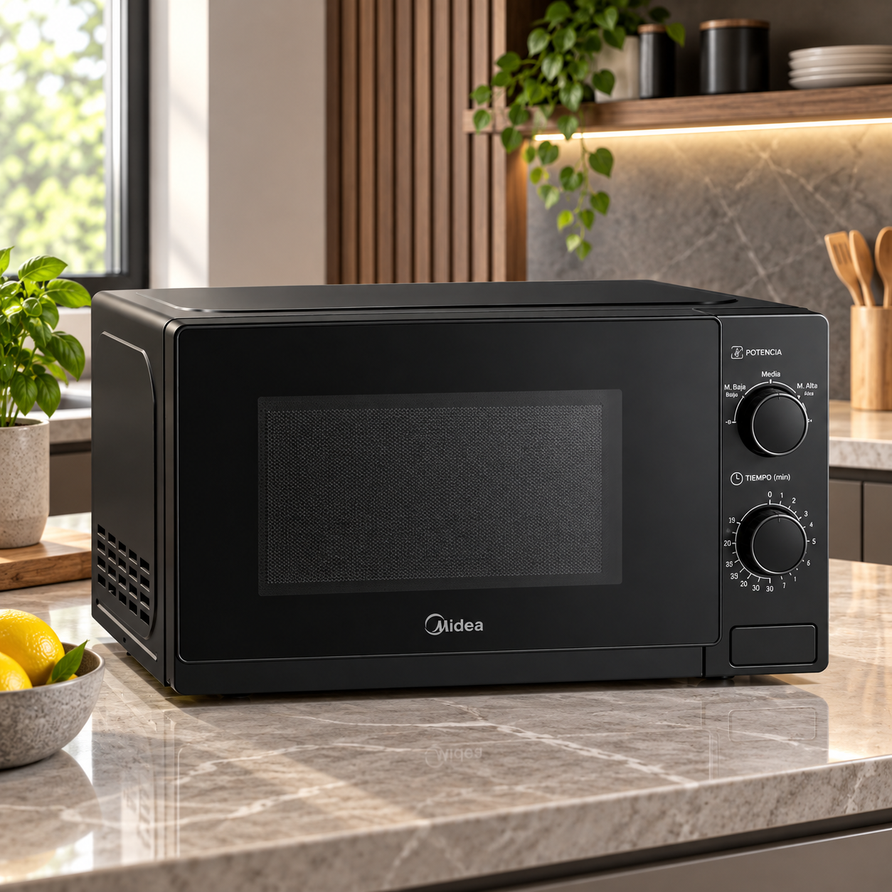 Horno Microondas Midea 0.7 Pies  MMDP07S2BM Negro - imagen 1