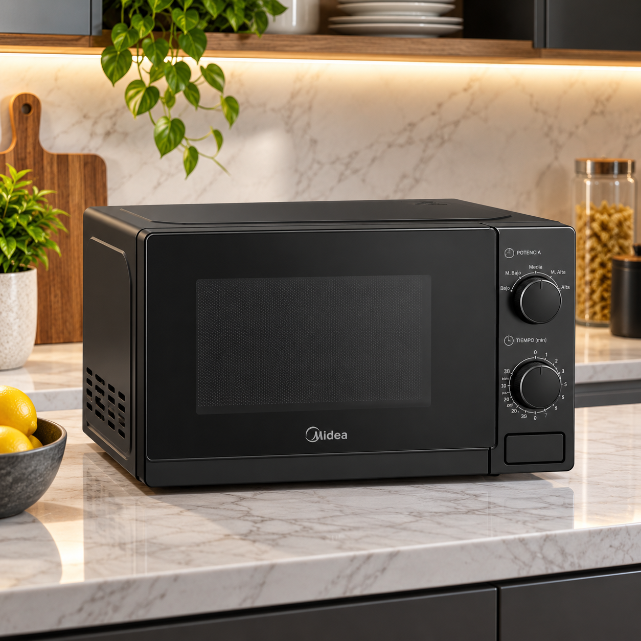 Horno Microondas Midea 0.7 Pies  MMDP07S2BM Negro - imagen 6