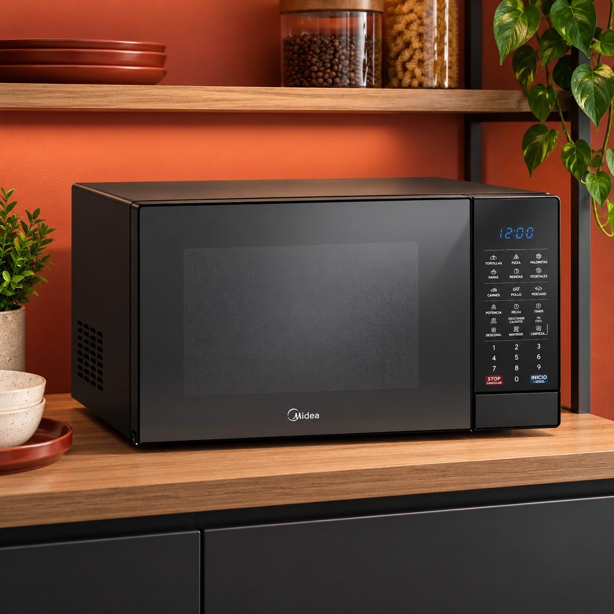 Horno Microondas Midea 1.4 Pies  MMDK14S2MB Negro - imagen 1