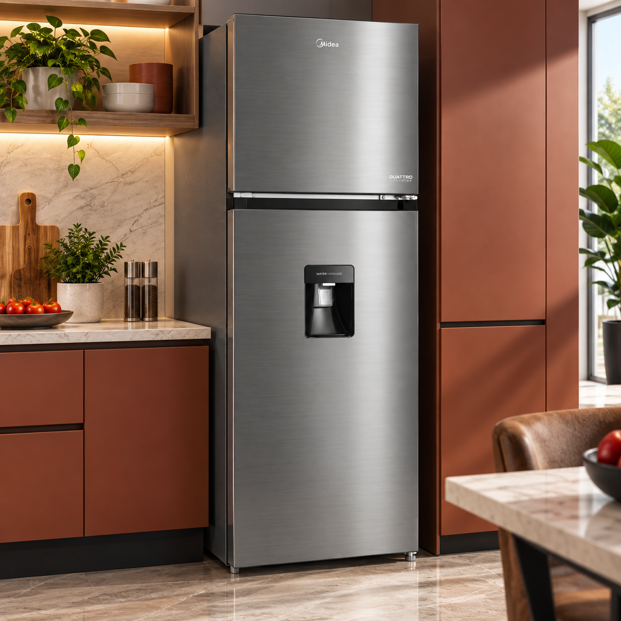 Refrigeradora Midea 10 Pies Congelador Superior MDRT385MTM46WD Plateado - imagen 1