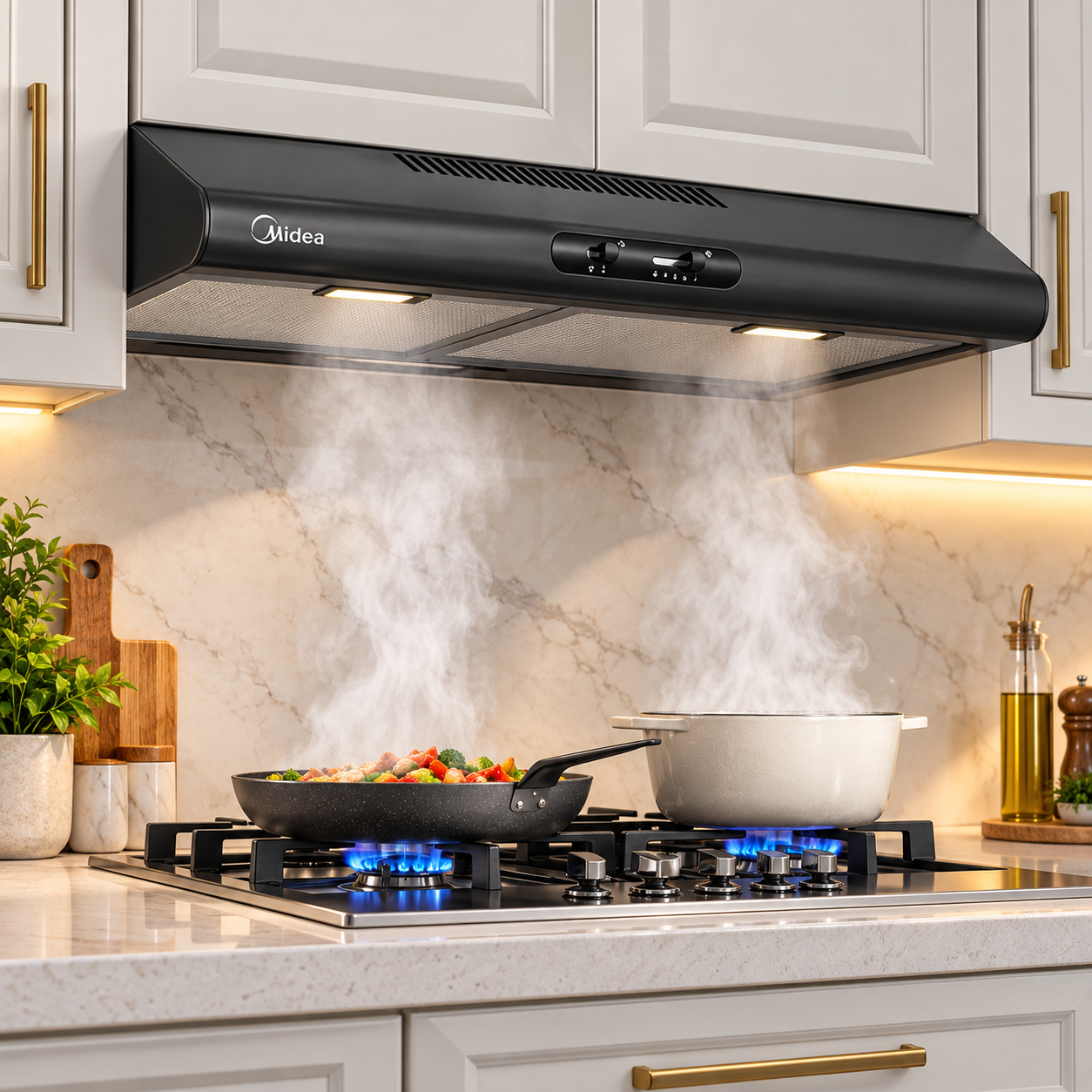 Extractor De Grasa Midea De Pared 24" MJUD24S3GB Negro - imagen 1