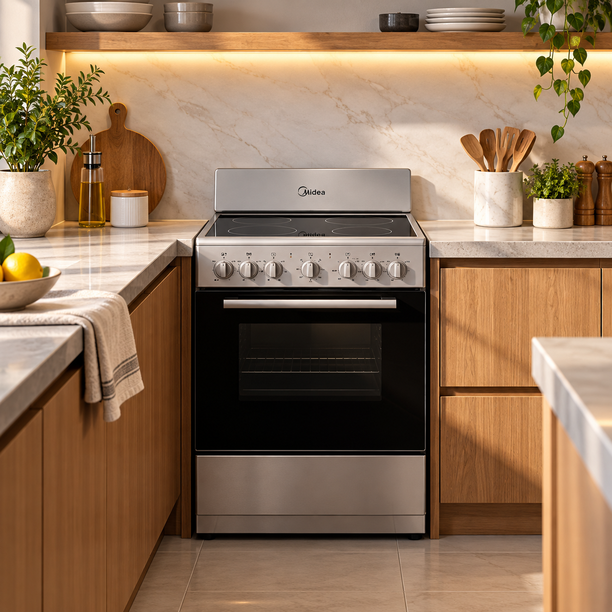 Cocina Eléctrica Midea Vitrocerámica de 20" 4 Quemadores MES20FS2BADBG Negro - imagen 5