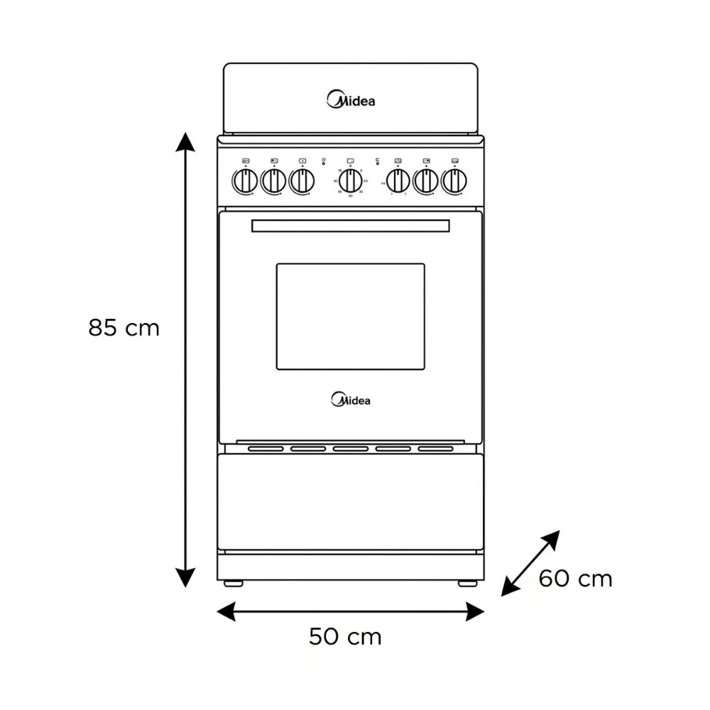 Cocina Eléctrica Midea Vitrocerámica de 20" 4 Quemadores MES20FS2BADBG Negro - imagen 6