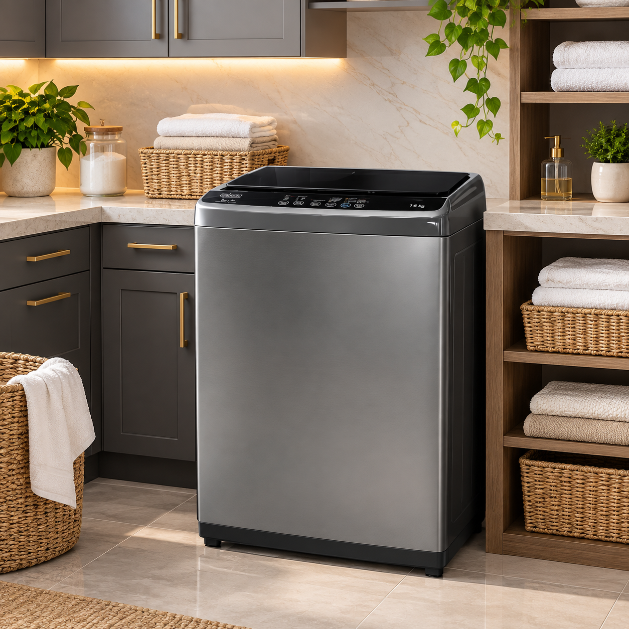 Lavadora Automática Black+Decker Carga Superior 11 Kg  BXWABH11TLS Silver - imagen 1