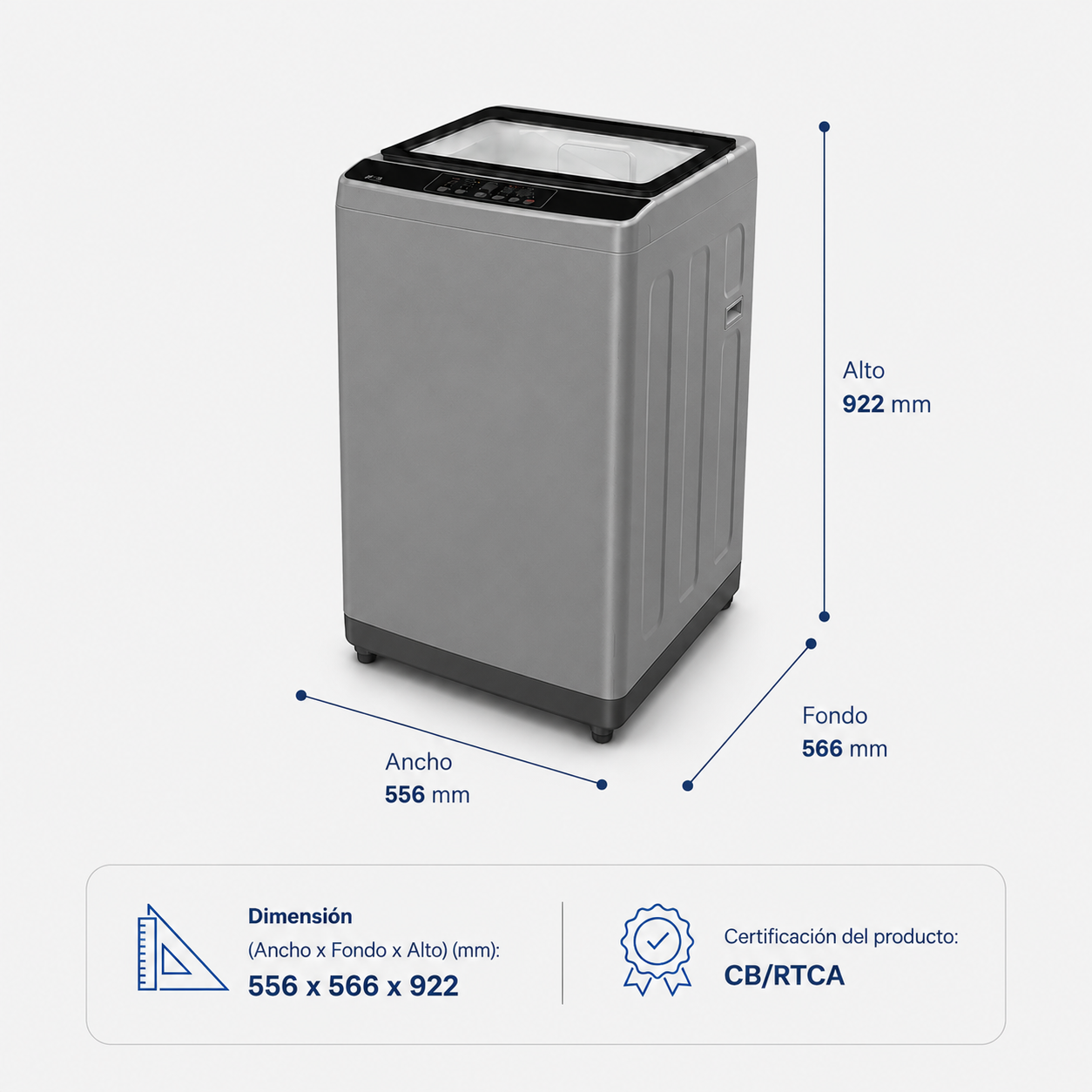 Lavadora Automática Black+Decker Carga Superior 11 Kg  BXWABH11TLS Silver - imagen 8