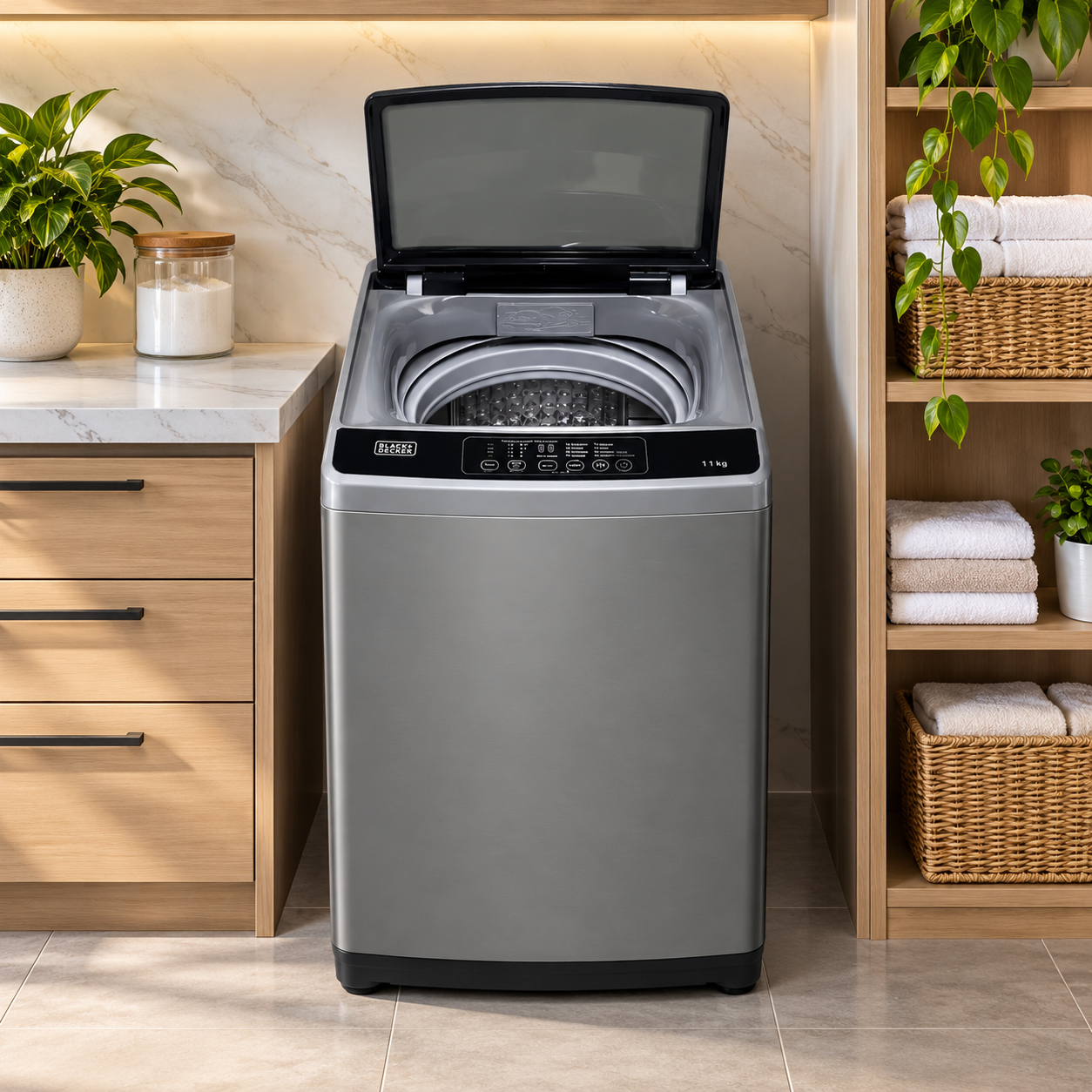 Lavadora Automática Black+Decker Carga Superior 13 Kg  BXWABH13TLS Silver - imagen 1
