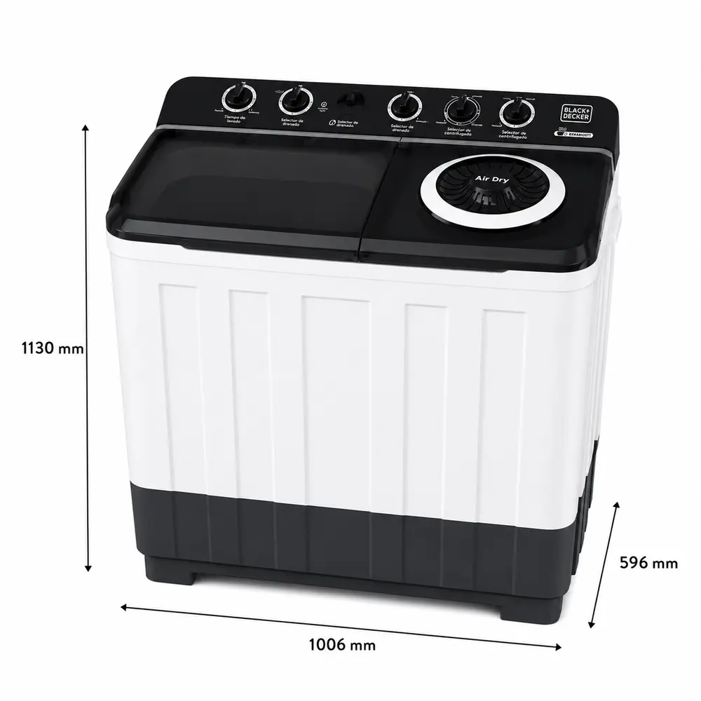 Lavadora Semiautomática Black+Decker 20 Kg Doble Tina Twin Tub BXWABH20TT - imagen 4