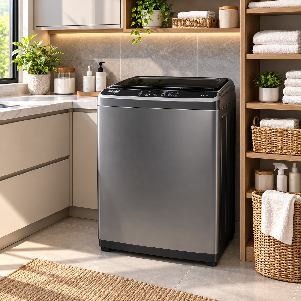 Lavadora Automática Black & Decker Carga Superior 15 Kg BXWABH15TLS Silver - imagen 1