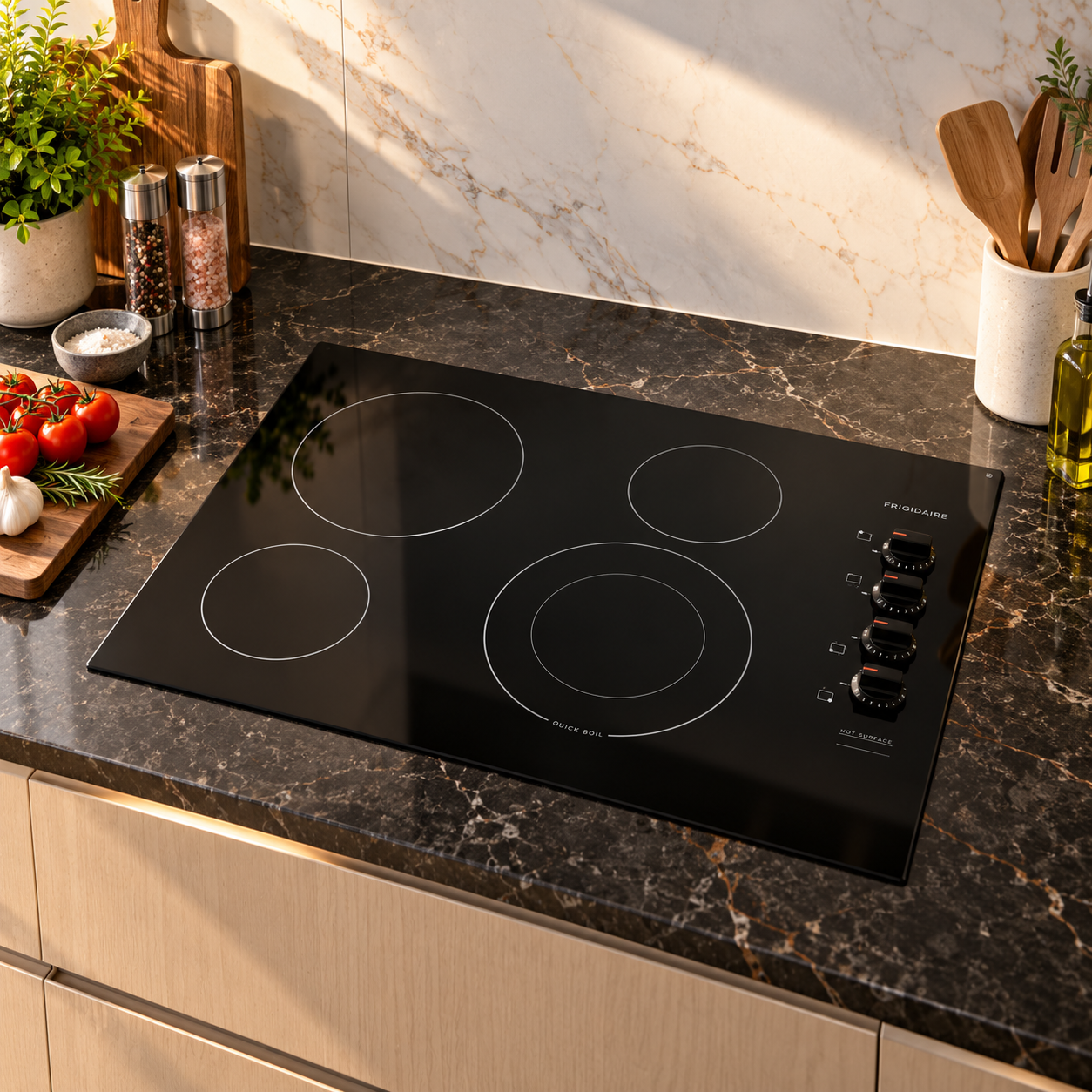 Plantilla Eléctrica Empotrable de Vitrocerámica Frigidaire 30"  4 Discos FFEC3025UB Negro - imagen 1