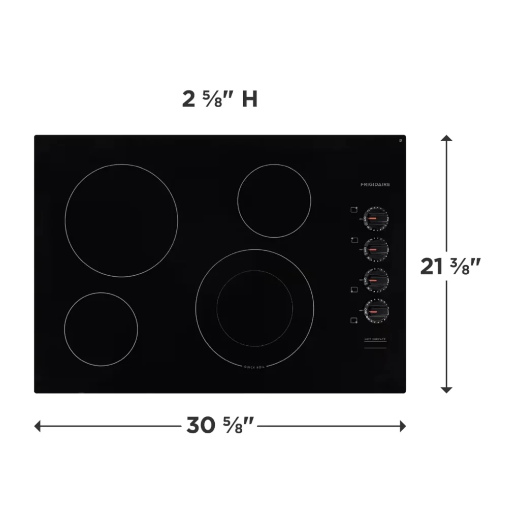 Plantilla Eléctrica Empotrable de Vitrocerámica Frigidaire 30"  4 Discos FFEC3025UB Negro - imagen 8