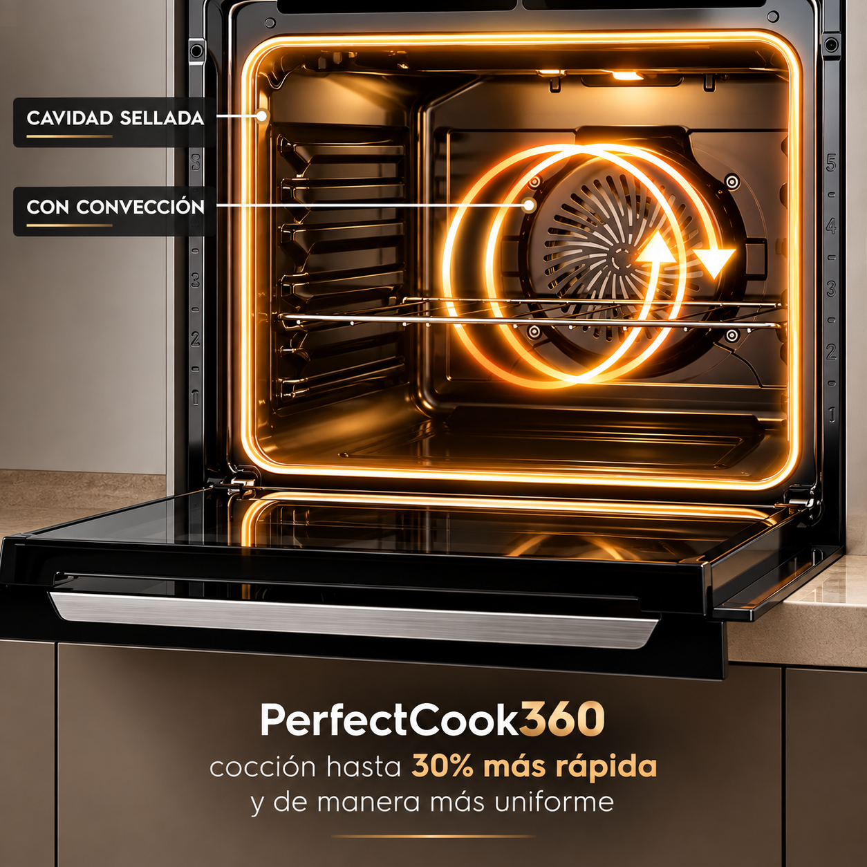 Horno a Gas Empotrable Frigidaire 24" Convección  FOG2480MHB Negro - imagen 7