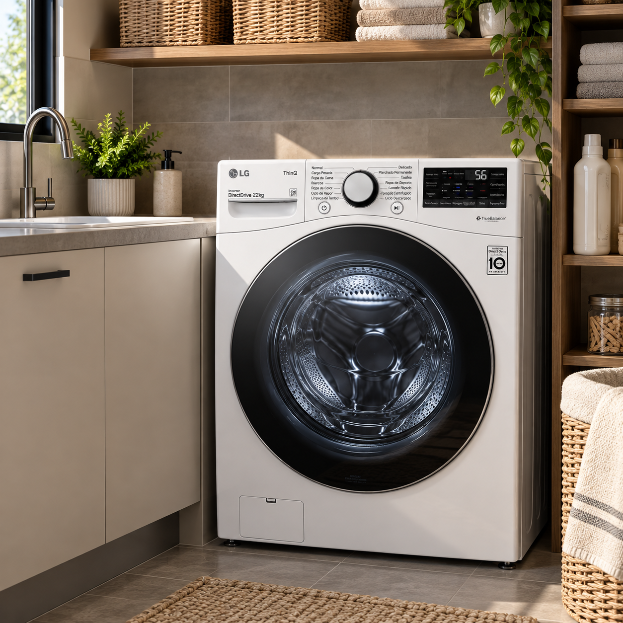 Lavadora Automática LG Carga Frontal  22 kg Blanca WM22WV26R - imagen 1