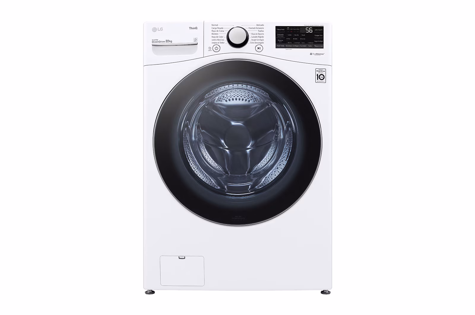 Lavadora Automática LG Carga Frontal  22 kg Blanca WM22WV26R - imagen 2