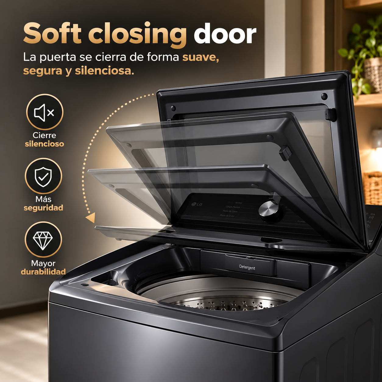 Lavadora Automática LG Carga Superior 23 kg WT23EGTX6 Gris - imagen 10