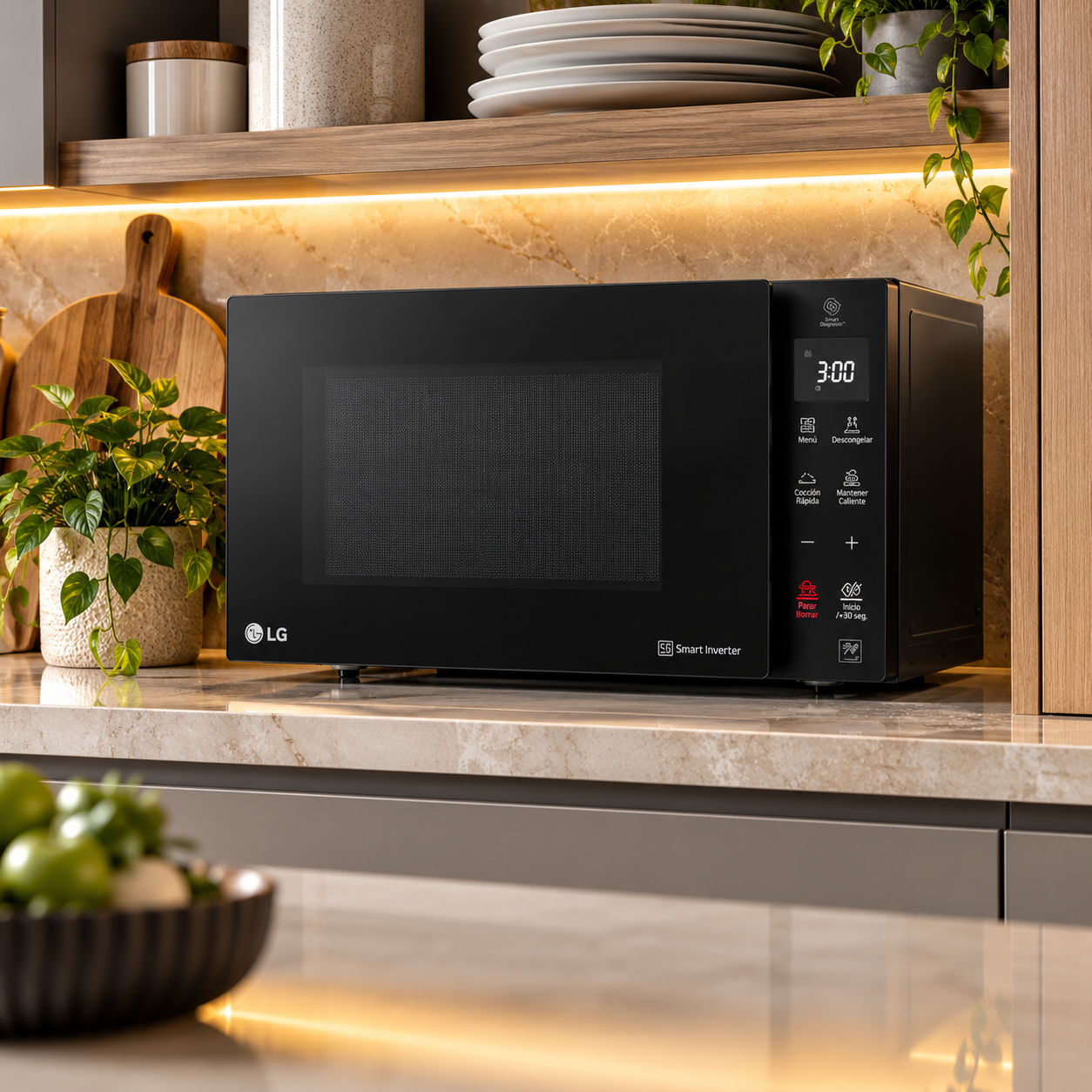 Horno  Microondas LG 0.9 pies cúbicos  MS0936GIS Negro - imagen 1