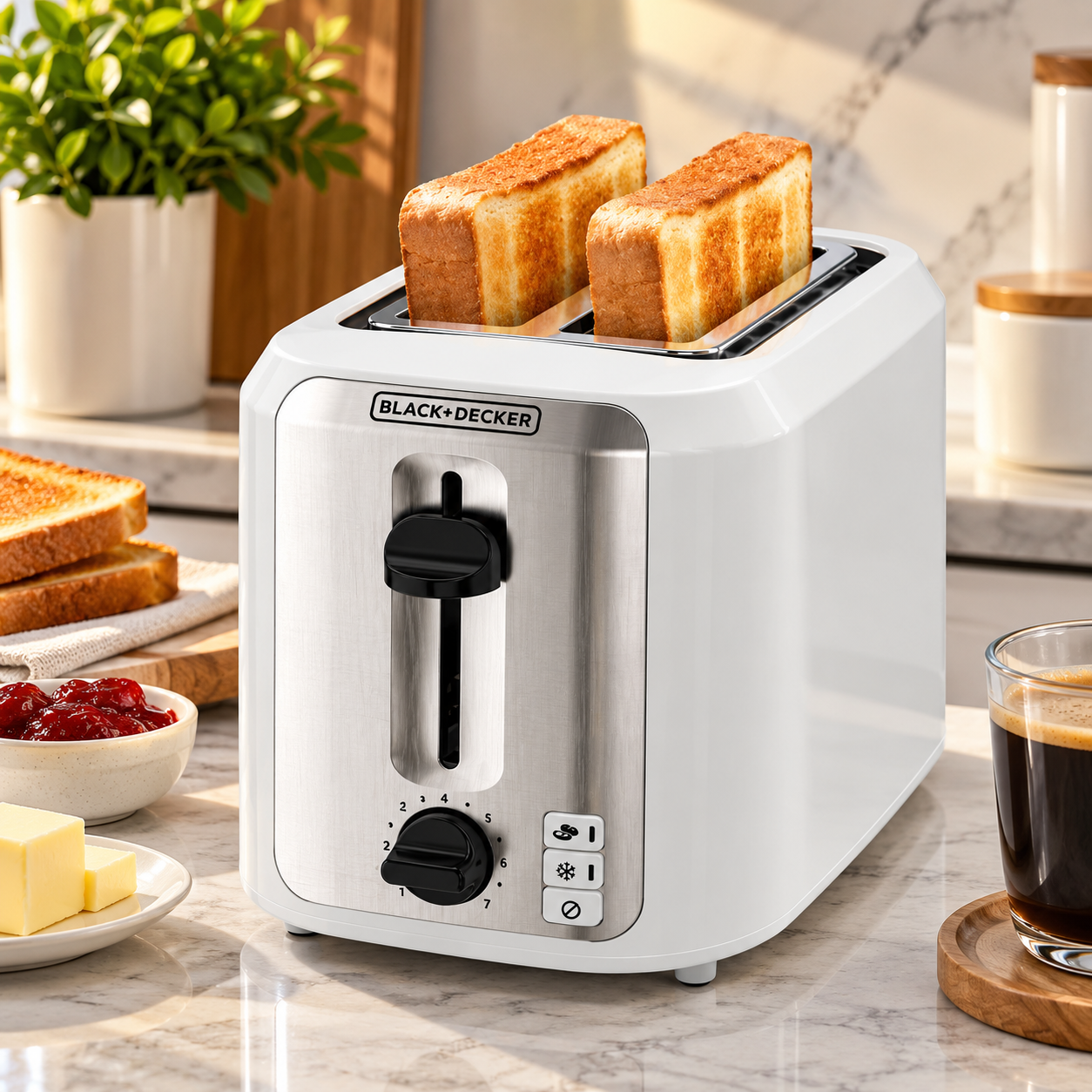 Tostador de Pan Black + Decker 2 Rebanadas  TR7827-1WDLA Blanco - imagen 1