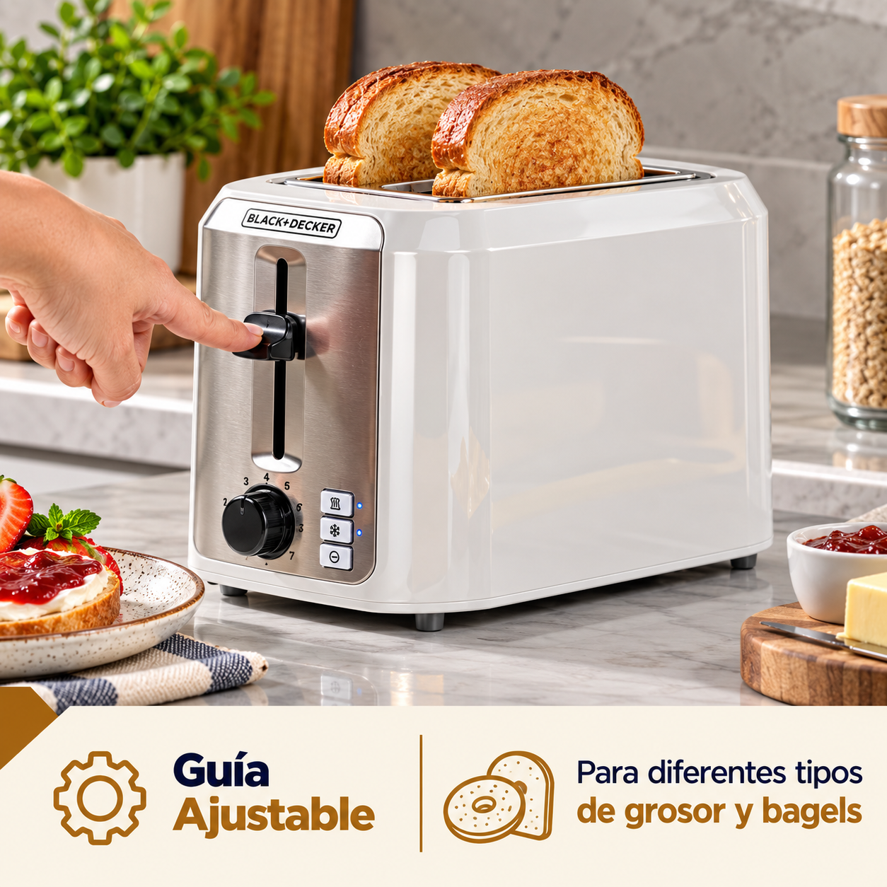 Tostador de Pan Black + Decker 2 Rebanadas  TR7827-1WDLA Blanco - imagen 9