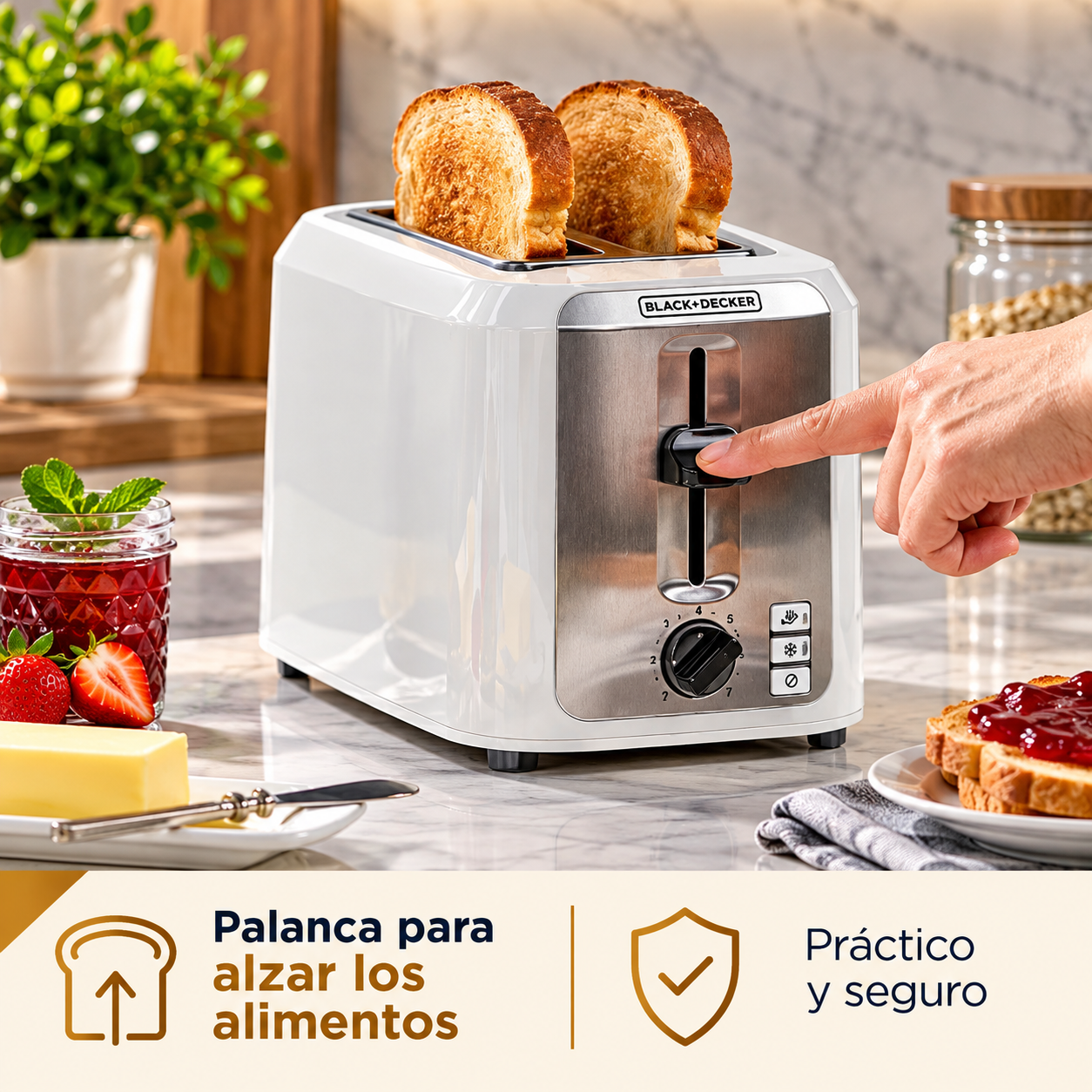 Tostador de Pan Black + Decker 2 Rebanadas  TR7827-1WDLA Blanco - imagen 11