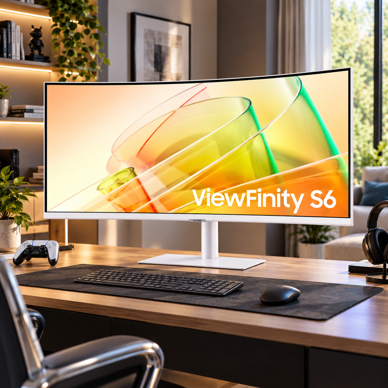  Monitor Curvo Samsung ViewFinity S6 34" Ultra-WQHD 100Hz Thunderbolt 4  LS34C654TANXGO Blanco - imagen 1