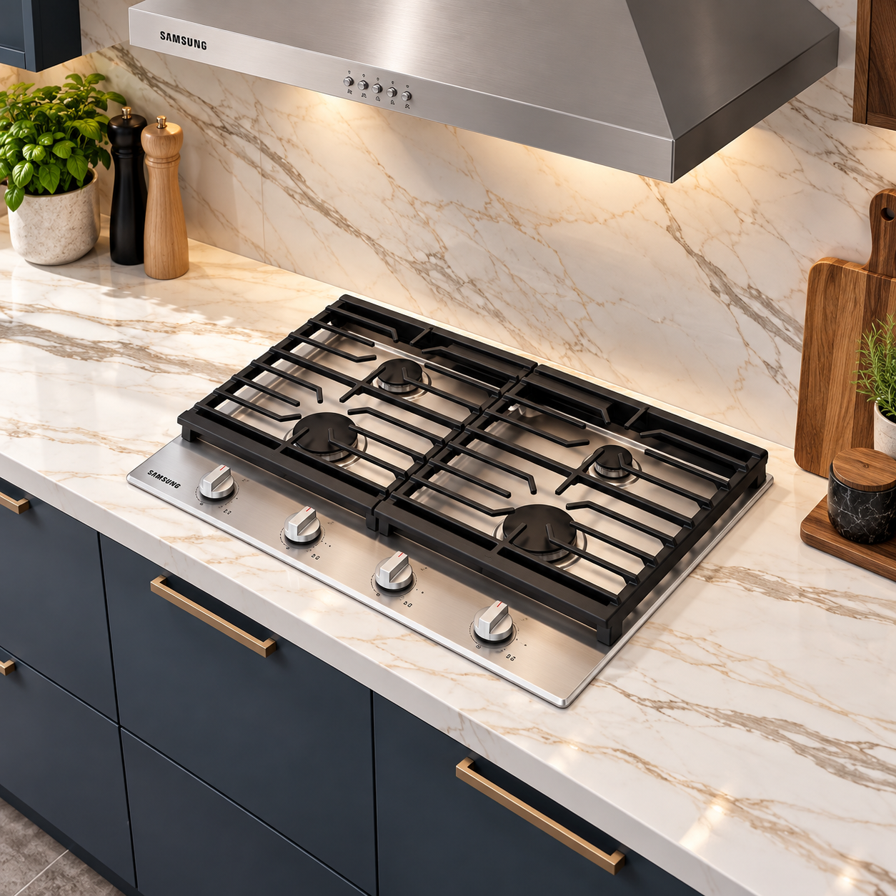 Plantilla Empotrable de Gas Samsung 30" 4 Quemadores Inox NA30R5310FS/AA - imagen 8