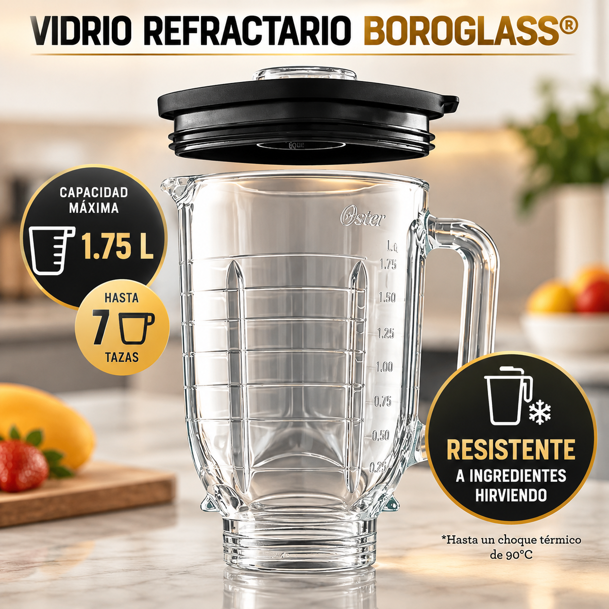 Licuadora Oster Osterizer Max 1500w Con Perilla 3 Velocidades BLSTPBRG Plateado - imagen 8