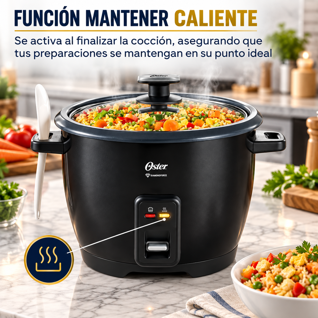 Olla Arrocera Oster 10 Tazas CKSTRCB10DFBLK Negro - imagen 7
