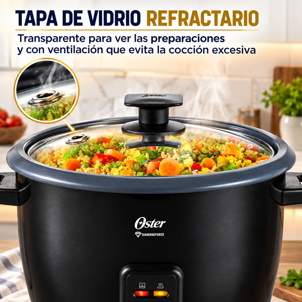Olla Arrocera Oster 10 Tazas CKSTRCB10DFBLK Negro - imagen 8