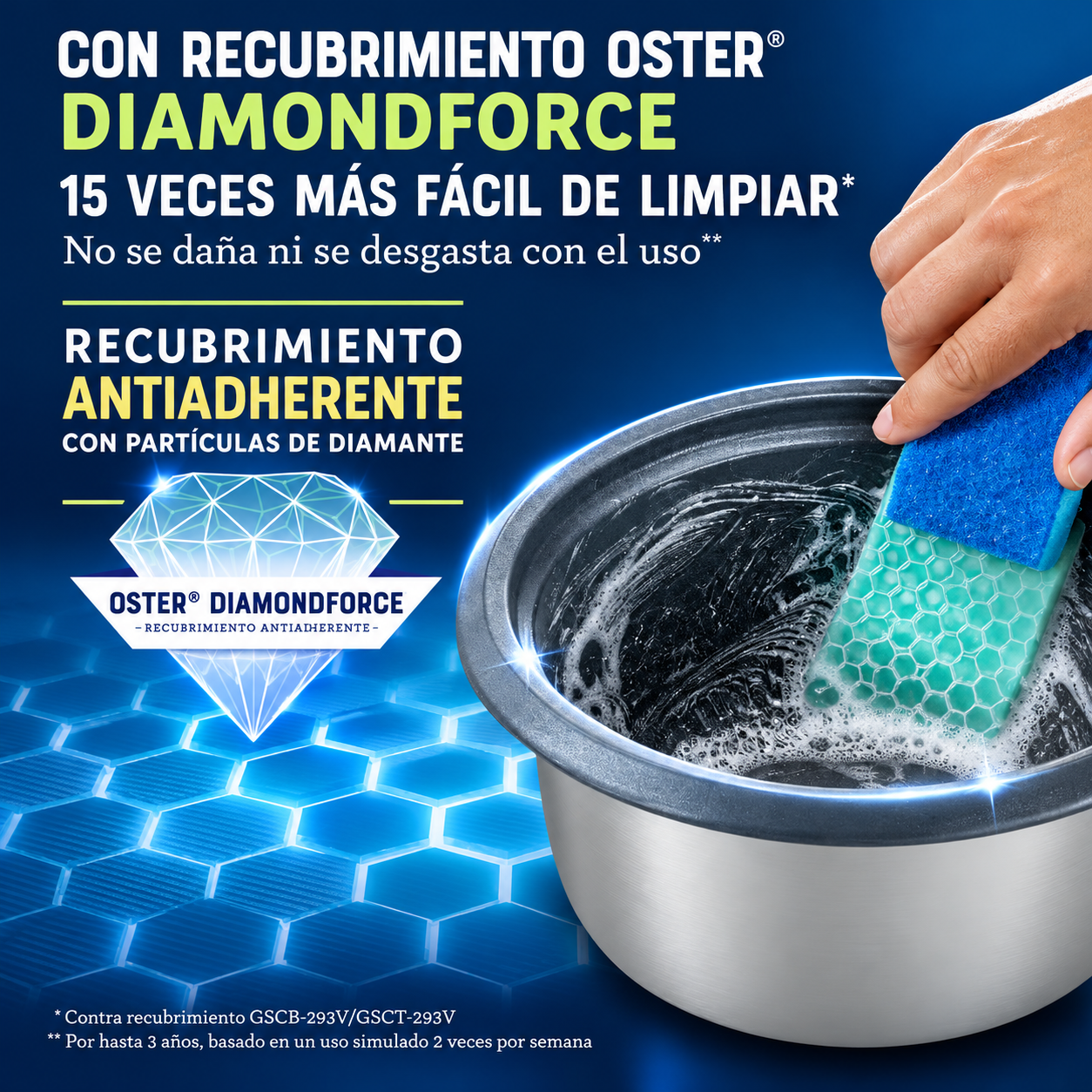Olla Arrocera Oster 10 Tazas DiamondForce CKSTRCB10DFSKE Gris - imagen 9