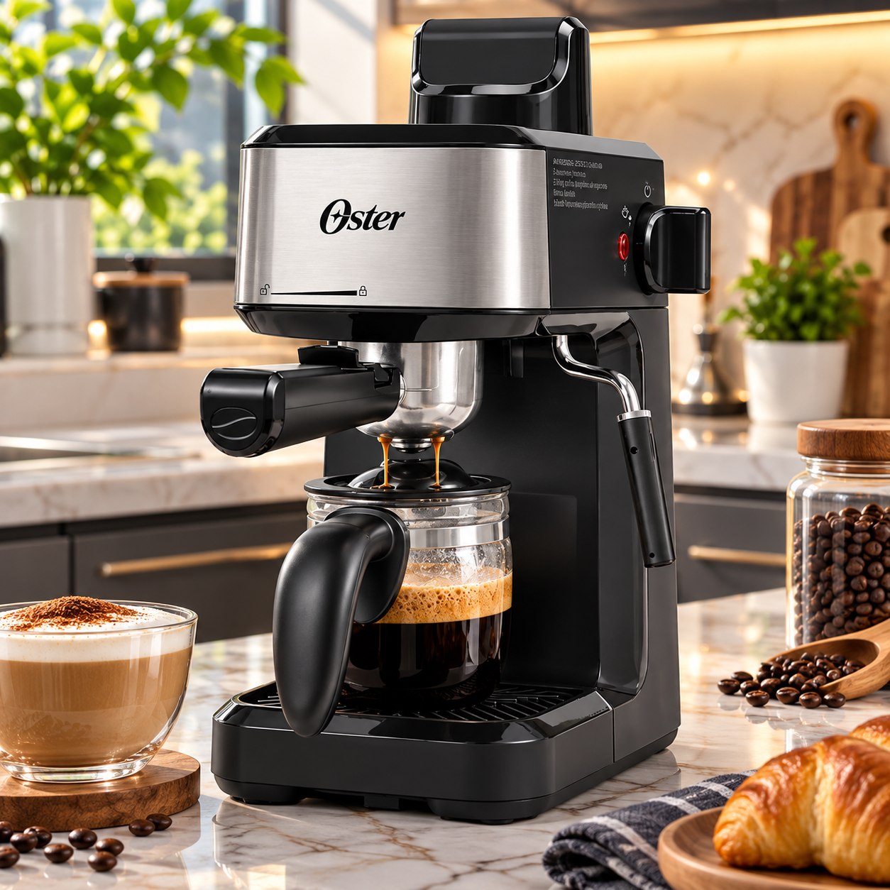 Cafetera Oster Espresso y Cappuccino 4 Tazas 950W BVSTEM3300 - imagen 1