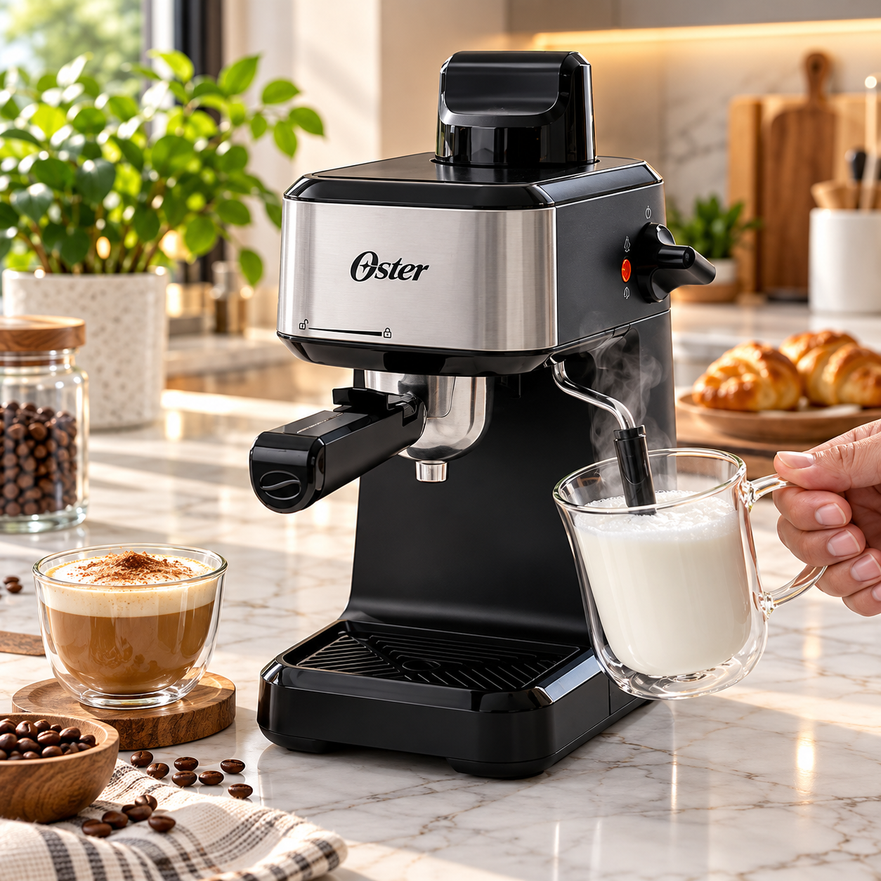 Cafetera Oster Espresso y Cappuccino 4 Tazas 950W BVSTEM3300 - imagen 6