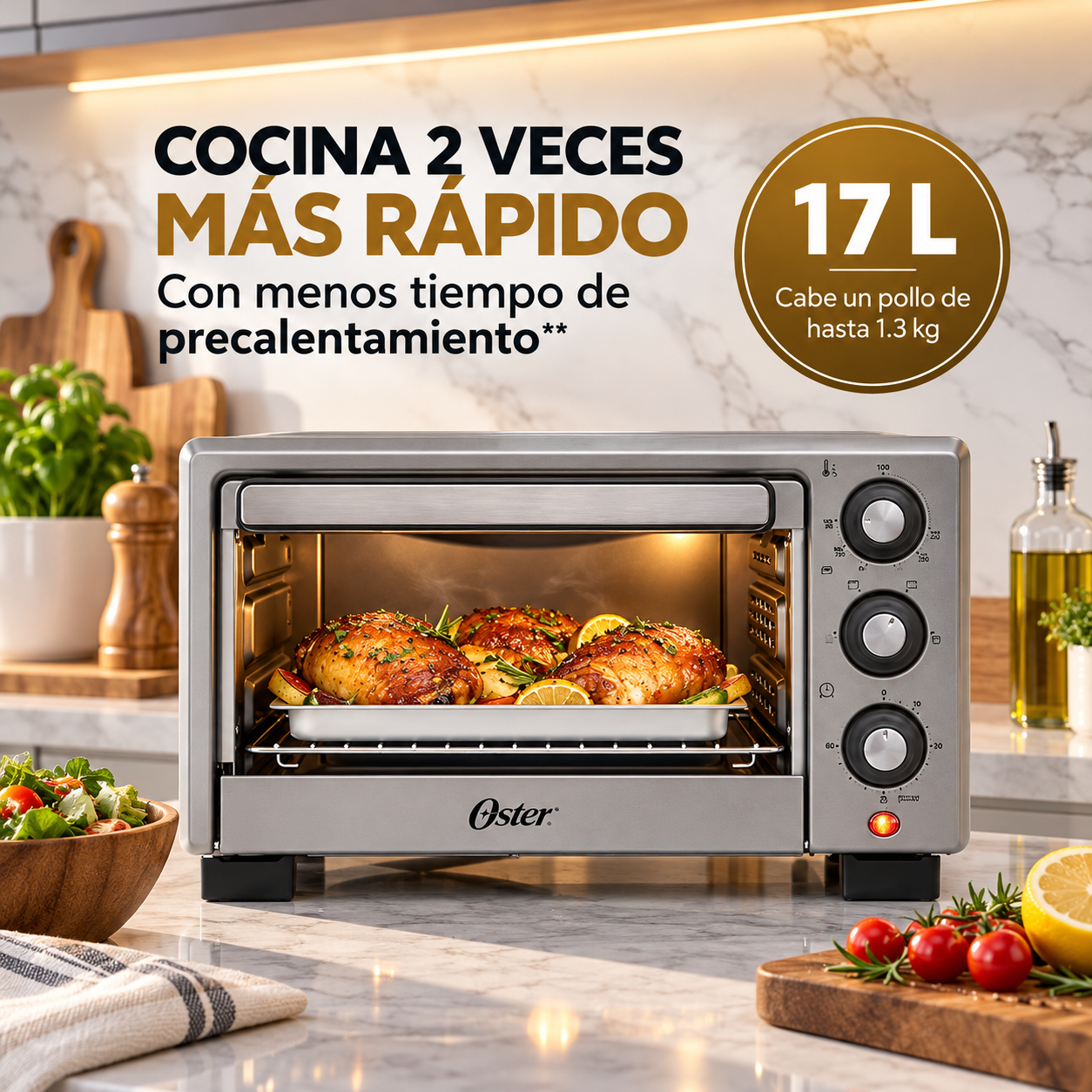 Horno con Freidora de Aire Oster  17 Litros TSSTTV17MAFNS - imagen 6