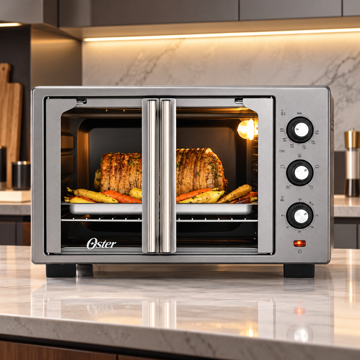 Horno con Freidora de Aire Oster 35L Puertas Francesas TSSTTV35FDMAFNS Gris - imagen 1