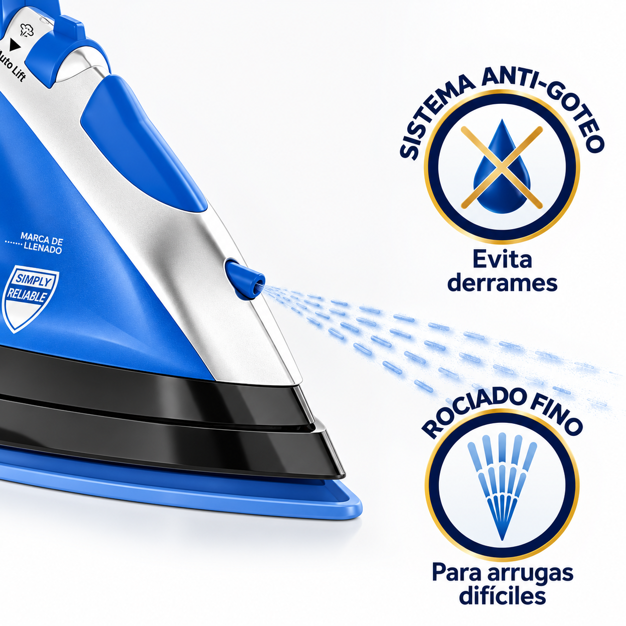  Plancha de Vapor Oster Cable Retráctil Aeroceramic GCSTBSRC202 Azul - imagen 8