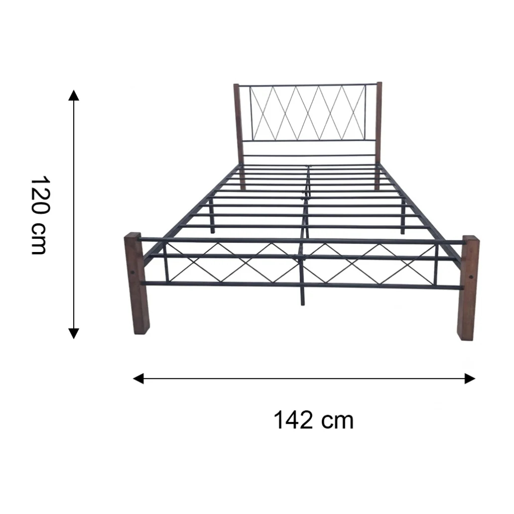 Cama Matrimonial Tokoa de Metal Madera con Respaldo CA-1721 - imagen 4